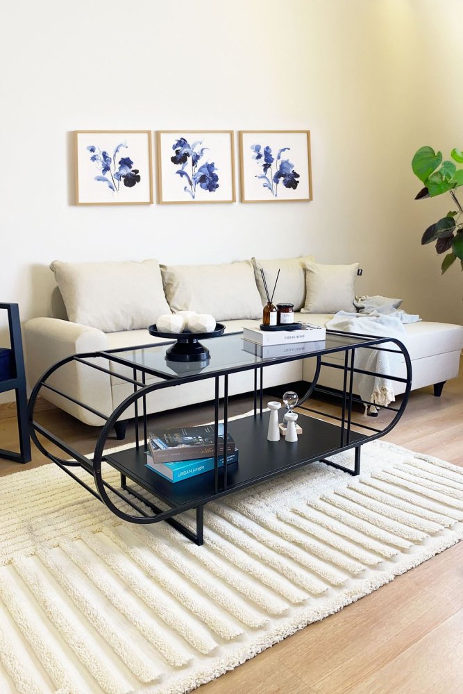 Konferenčný stolík Windy - Black, Fume