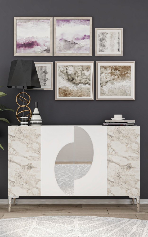 Konzolový stolík Afra KM120 - White, Silver