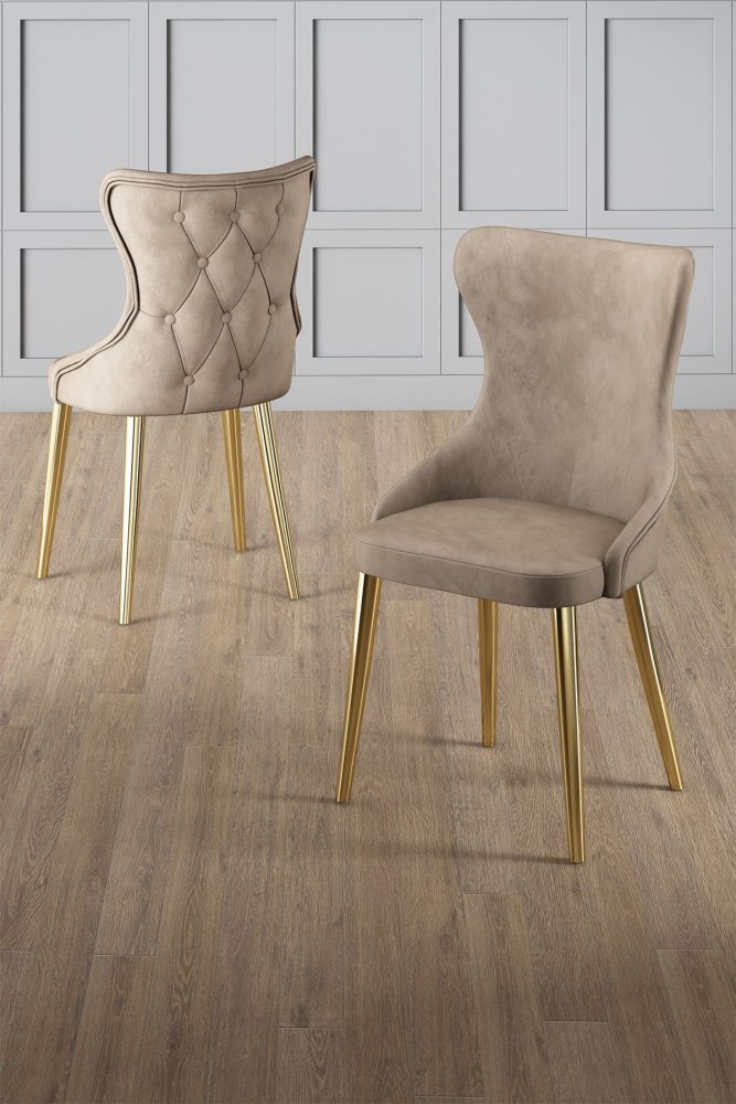 Súprava stoličiek (4 kusy) Alpa - Cappuccino, Gold