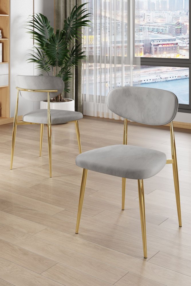 Súprava stoličiek (4 kusy) Vina - Grey, Gold
