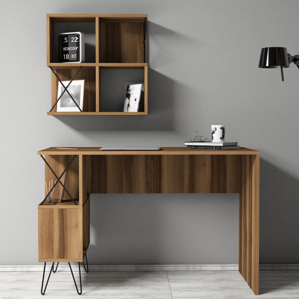 Psací stůl s knihovnou Extra 2 - Walnut (obrázek 4)