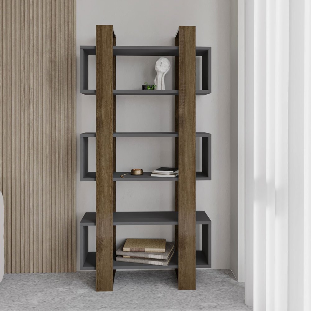 Knihovna Milano - Walnut, Anthracite (obrázek 4)