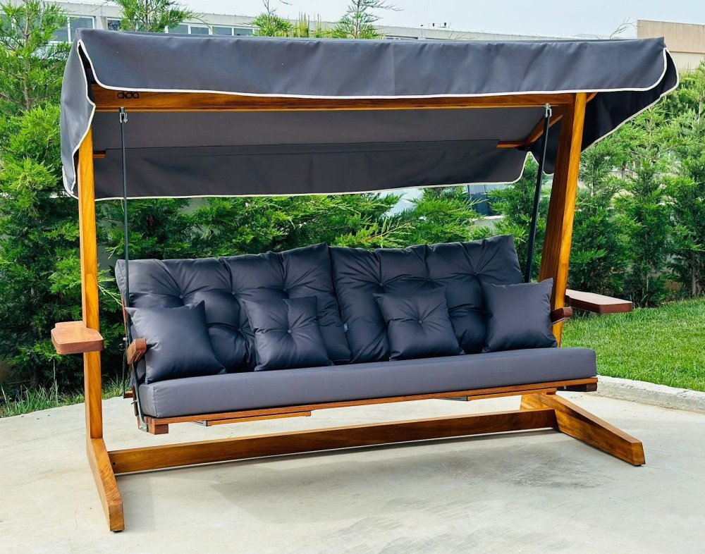 Garden Triple Swing Chair Luna Deluxe 2600 - Anthracite (obrázek 12)