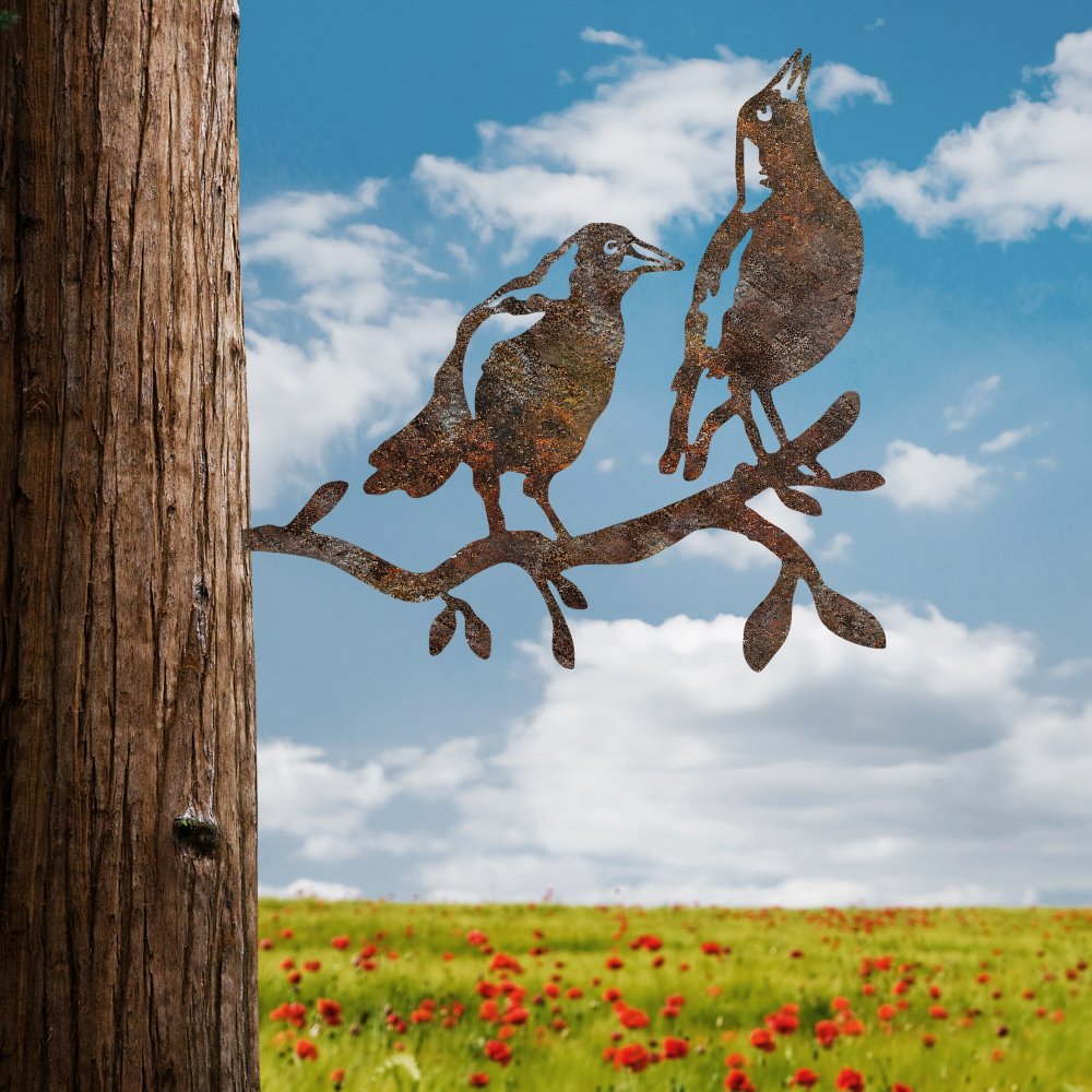 Záhradná dekorácia Bird On The Branch 09 - Brown