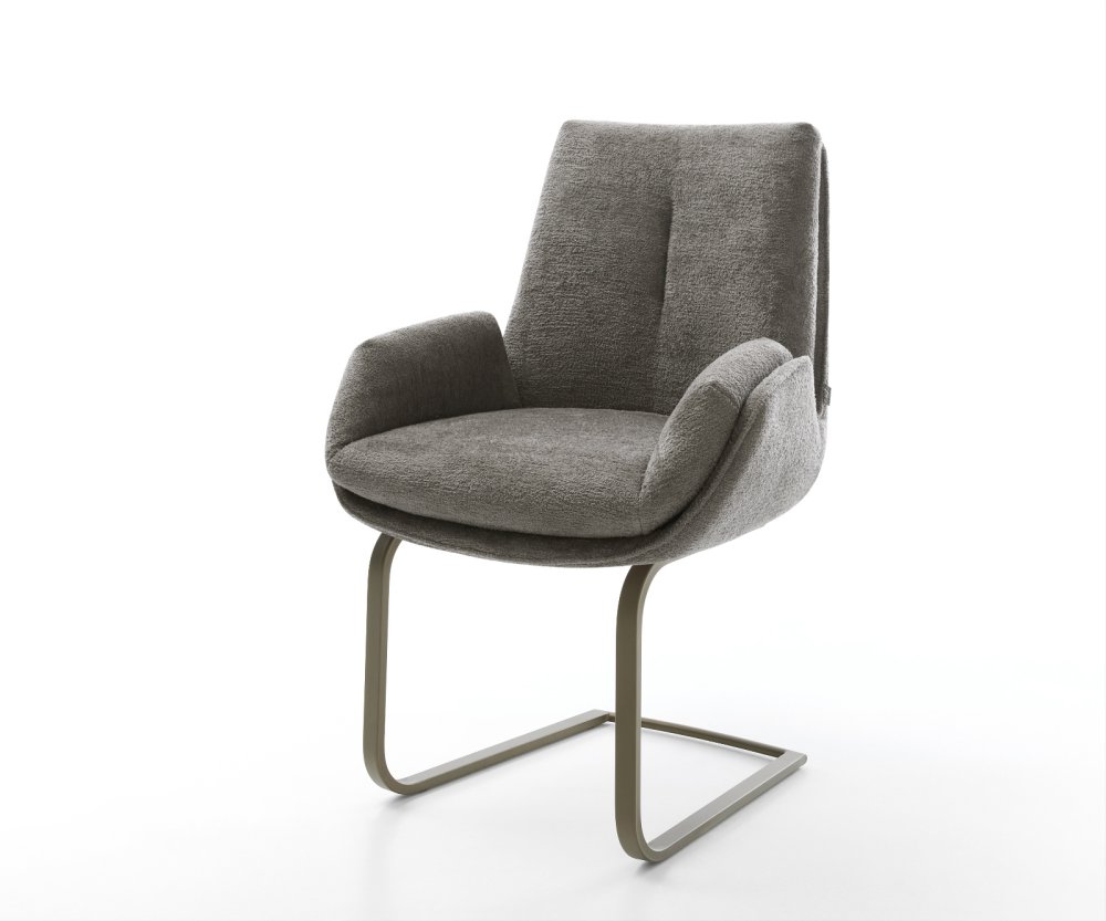 Konzolová jedálenská stolička Clea-Flex bouclé mäkký tmavobéžová