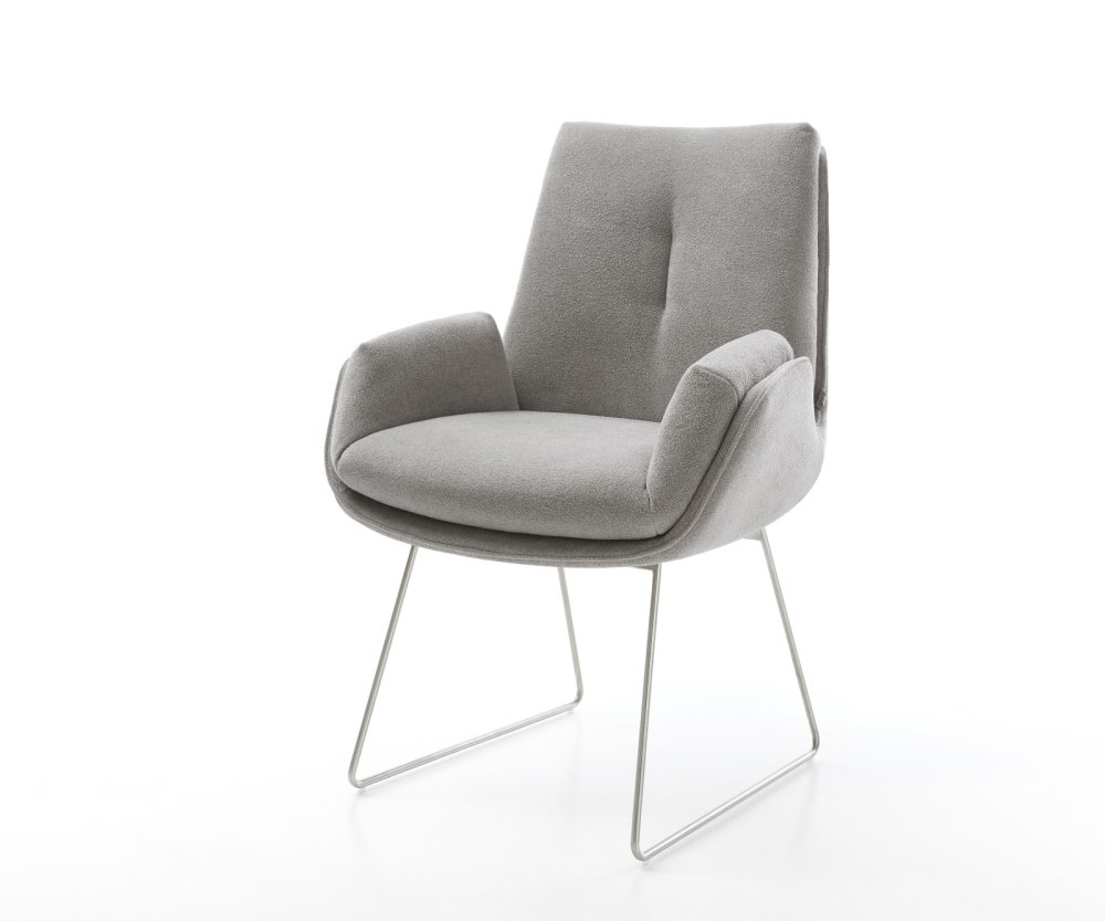 Jedálenská stolička Clea-Flex texturovaná látka mäkký sivá tenká