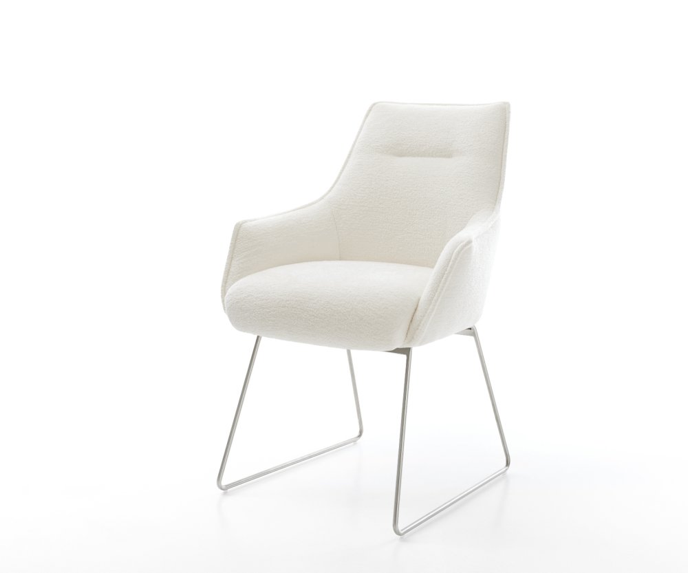 Jedálenská stolička Alja-Flex s opierkami bouclé mäkký béžová tenká