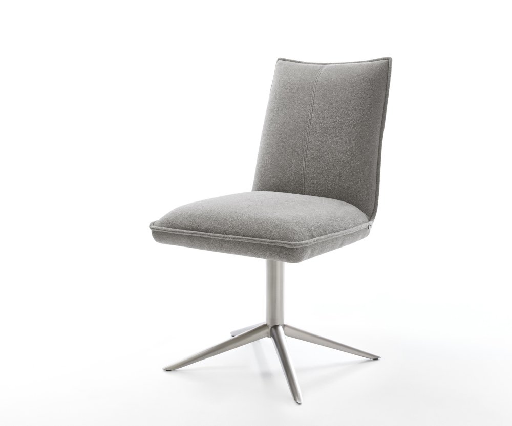 Jedálenská stolička Lelio-Flex texturovaná látka mäkký sivá krížová