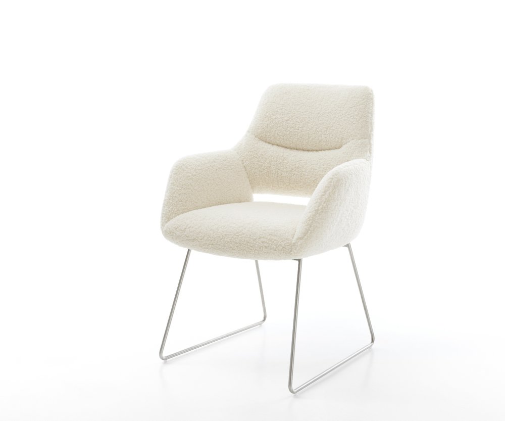 Jedálenská stolička Yago-Flex s opierkami teddy látka béžová tenká