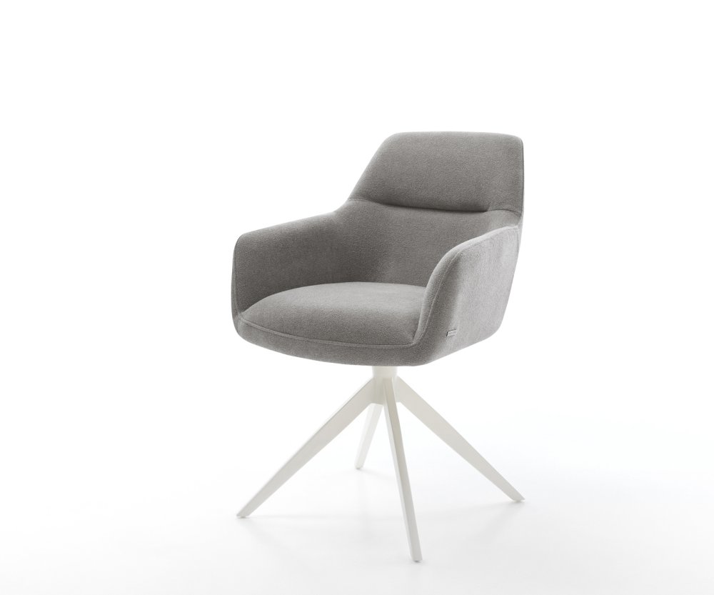 Jedálenská stolička Pejo-Flex štruktúrovaná látka mäkký sivá krížová