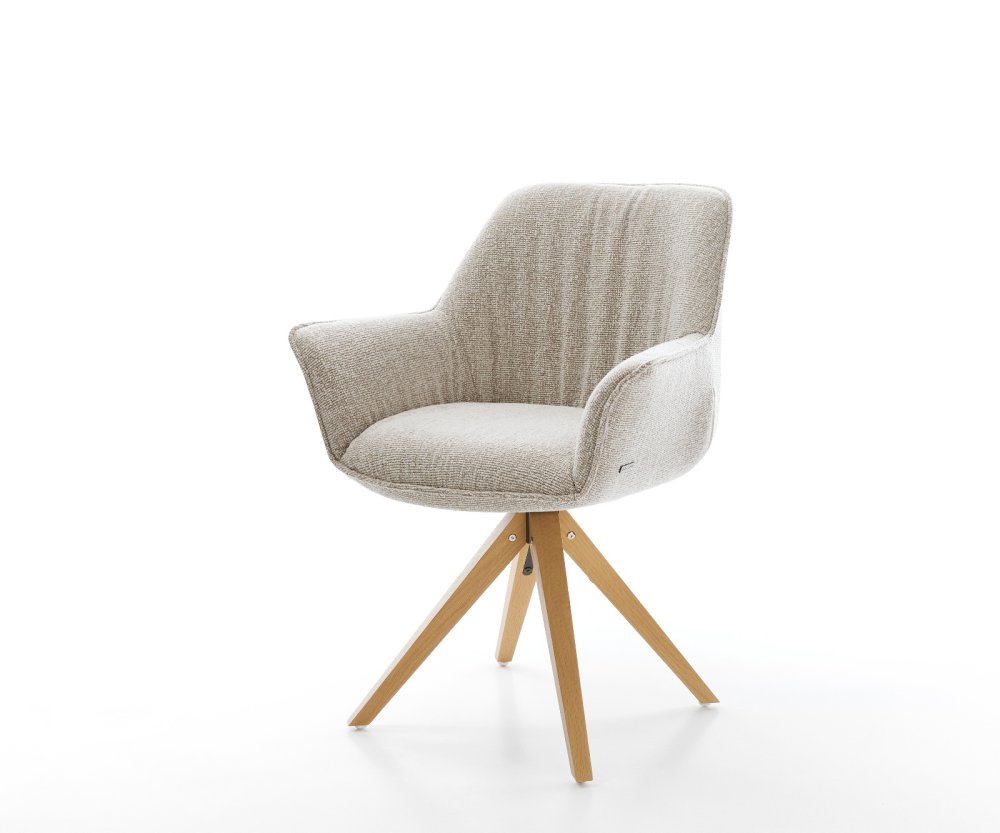 Jedálenská stolička Keila-Flex s opierkami tkanina mäkký béžová