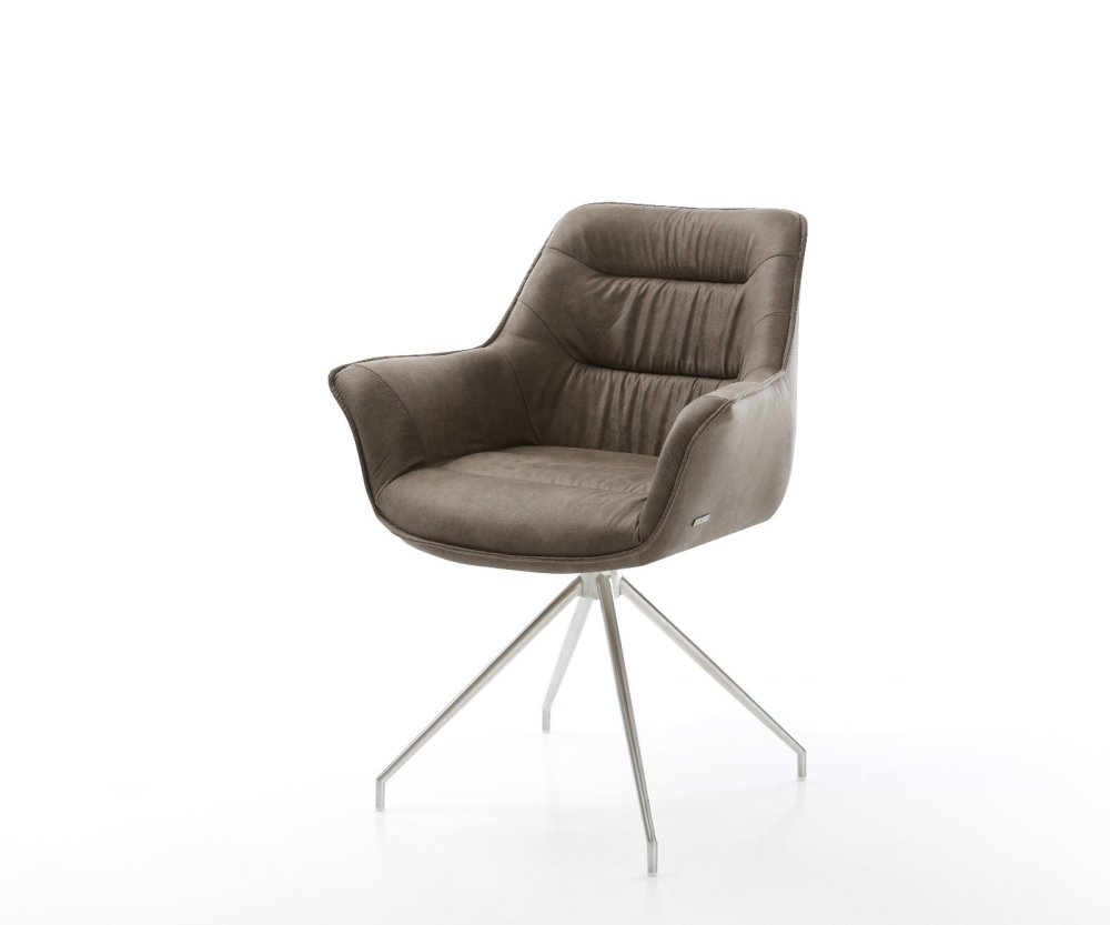 Jídelní židle Kaira-Flex mikrovlákno taupe vintage křížová podnož
