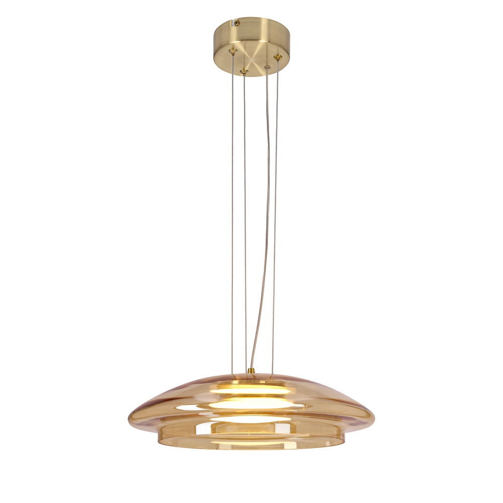 Lampa wisząca Ombre 34 szklana klosz bursztynowy biały pojedyncza GX53