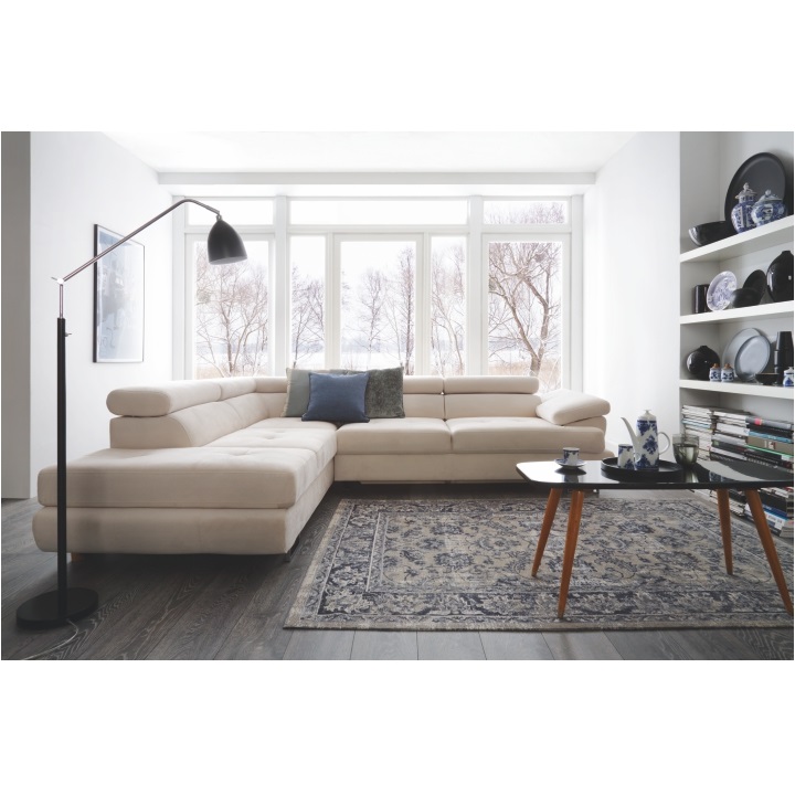 Sedací souprava rozkládací BUTON R světle šedá Tempo Kondela Levá