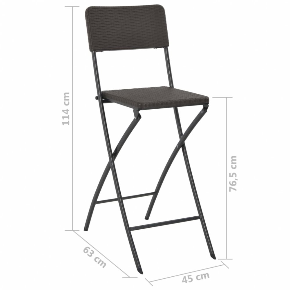Skladacia barové stoličky 2 ks hnedá