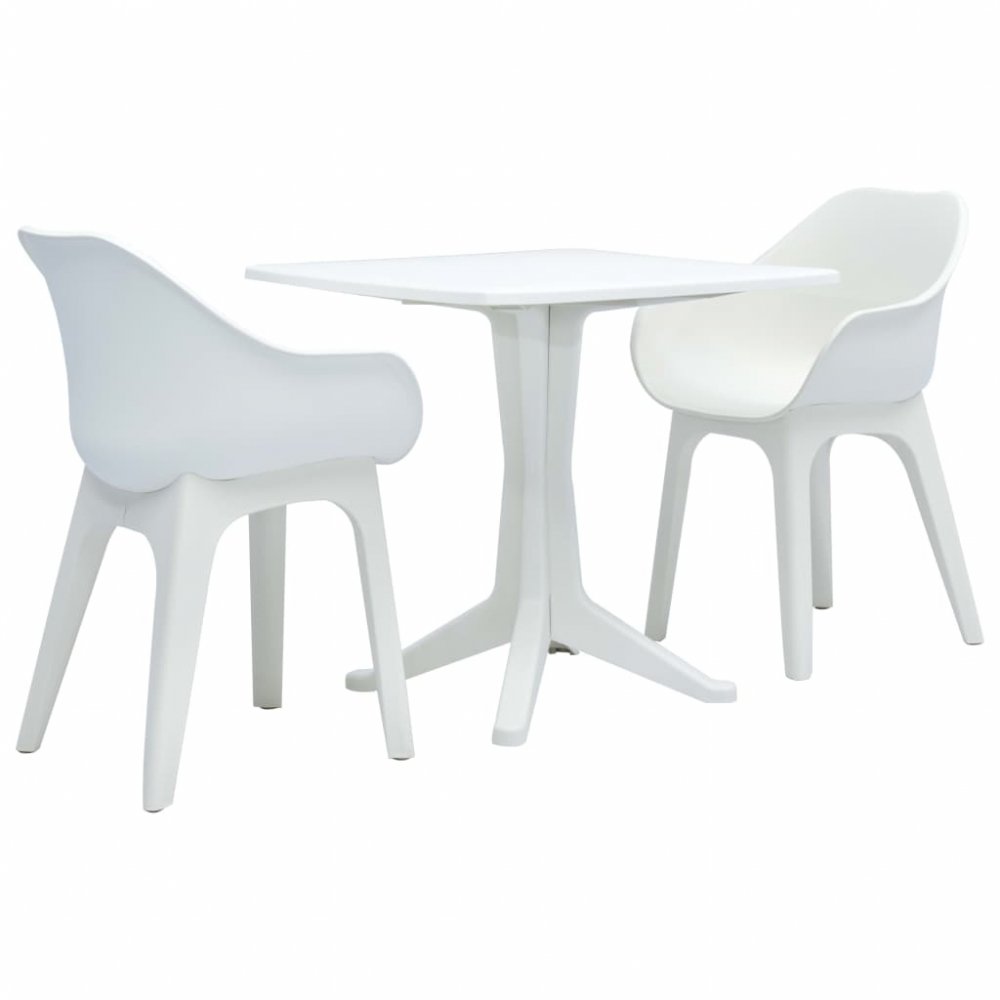 Záhradný bistro set 3 ks biela Dekorhome