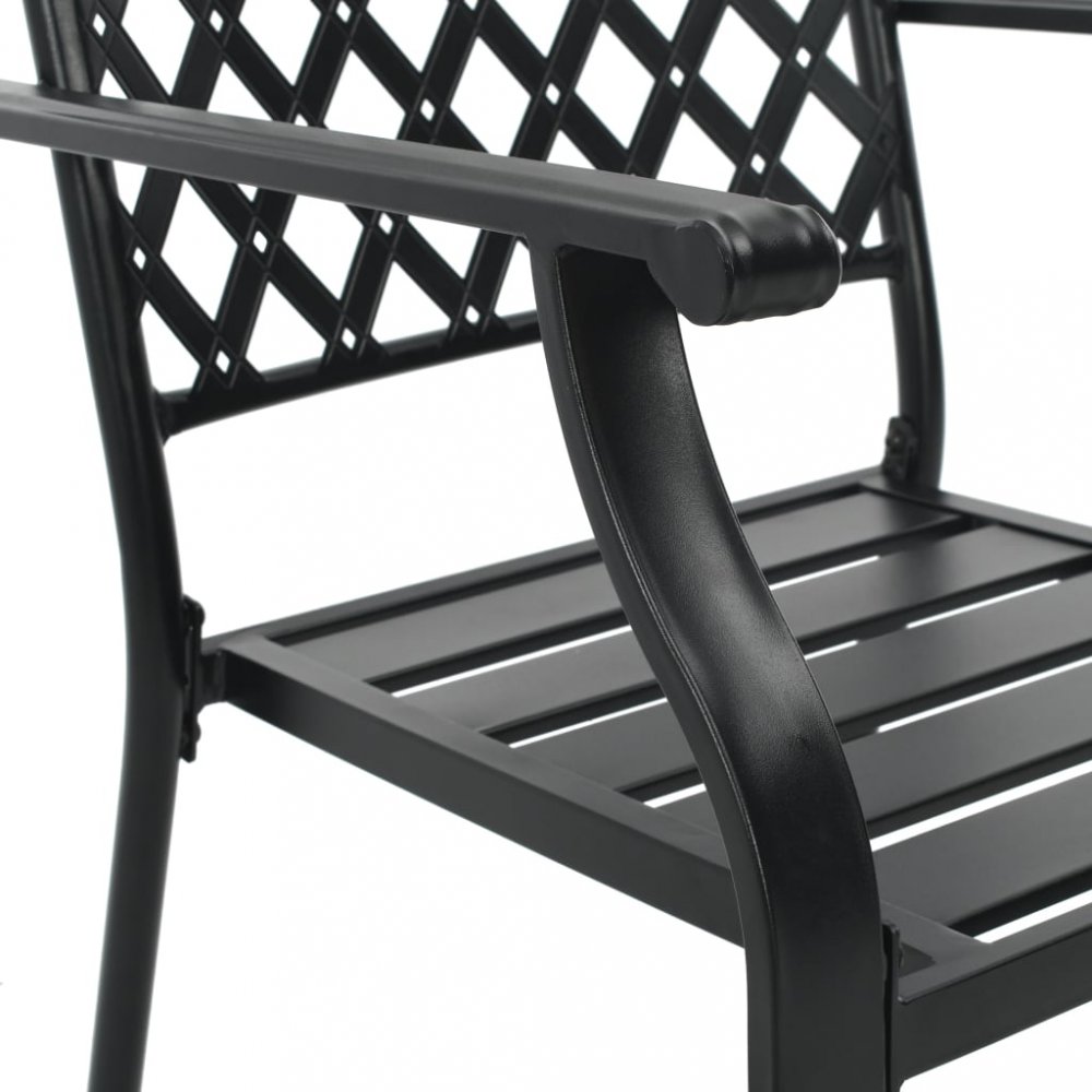 Stohovateľné záhradné stoličky 4 ks čierna Dekorhome