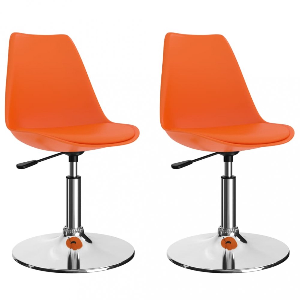 Otočné jídelní židle 2 ks umělá kůže / kov Dekorhome Oranžová