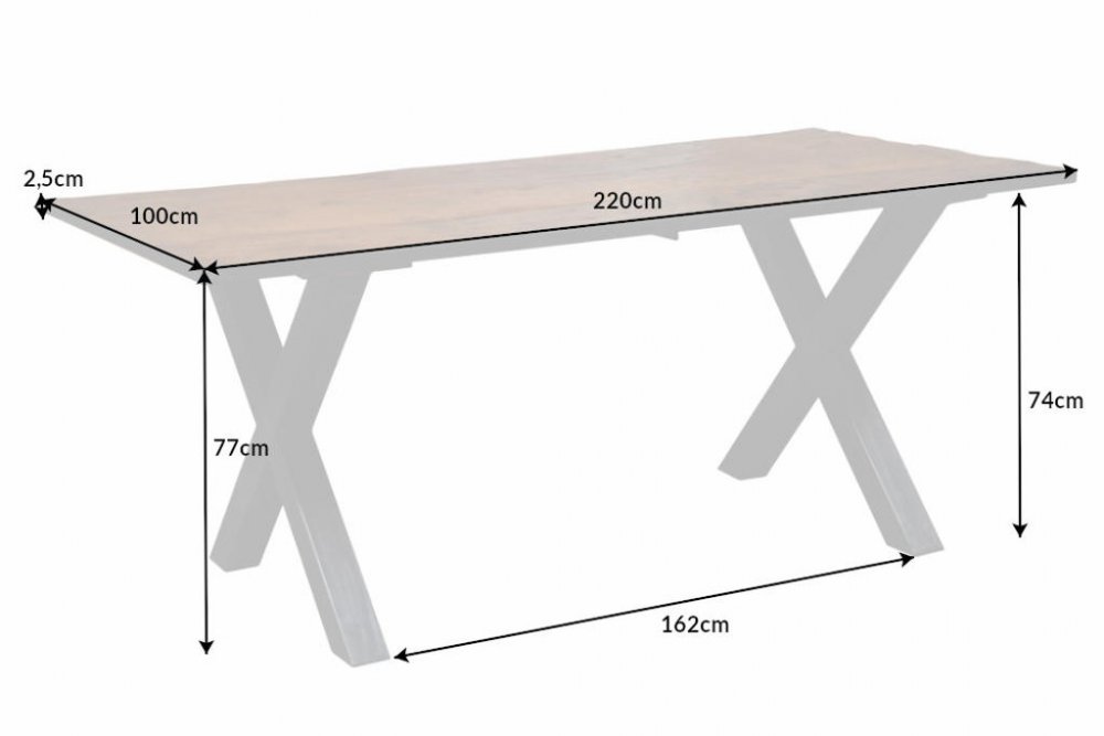 Jídelní stůl IDAIA X Dekorhome 220x100x77 cm,Jídelní stůl IDAIA X Dekorhome 220x100x77 cm