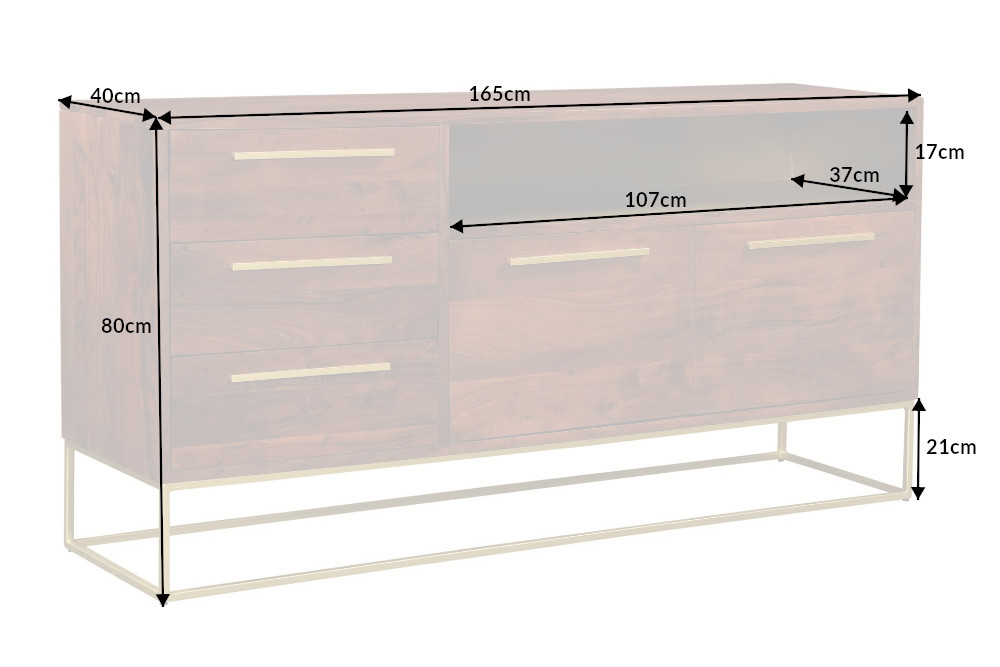 Komoda BASTET Dekorhome Přírodní dřevo Obrázek