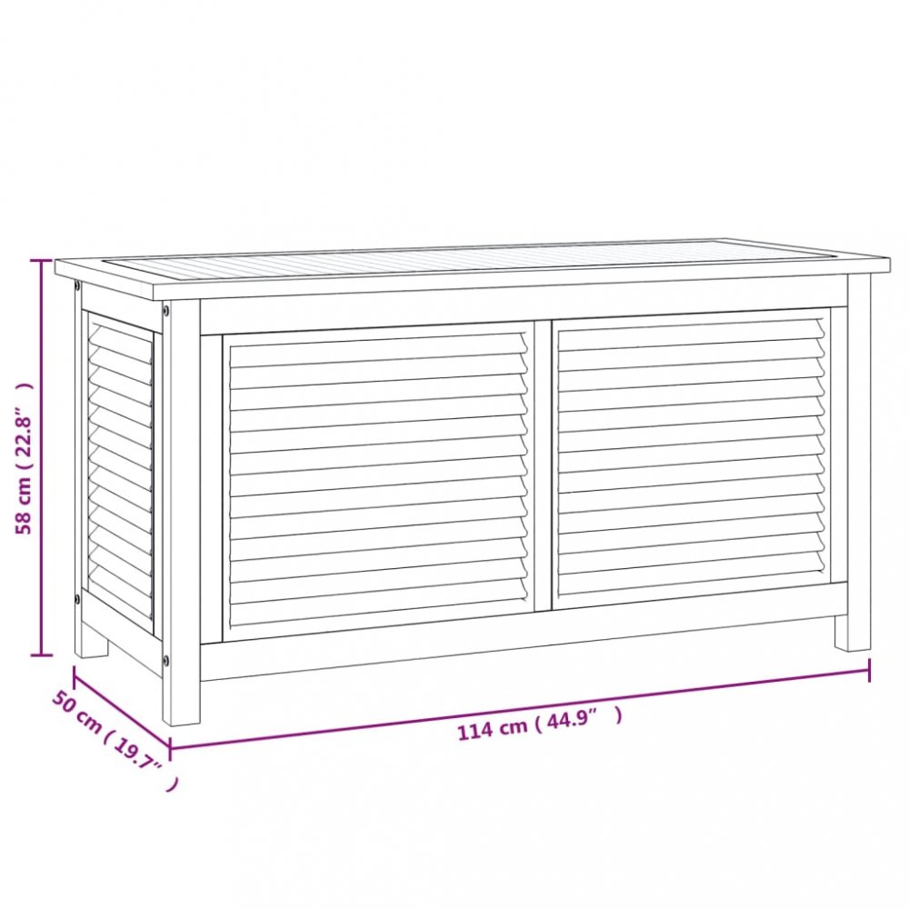 Zahradní úložný box s vložkou 114 x 50 x 58 cm masivní teak