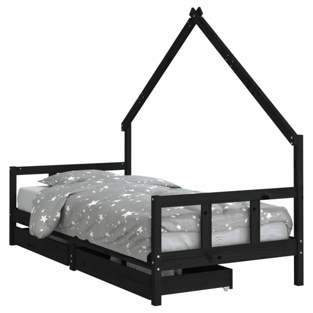 Detská domčeková posteľ so šuplíkmi Dekorhome 90 x 190 cm