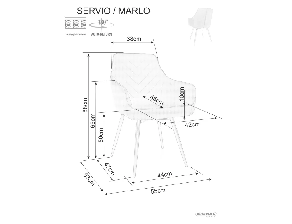 Židle Servio Velvet (obrázek 6)