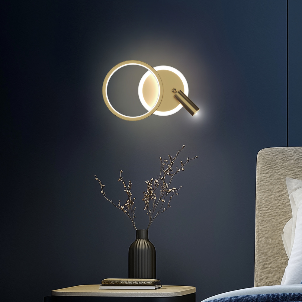 Nástenná lampa MONET kruhová zlatá 18W LED 3000K biele tienidlo