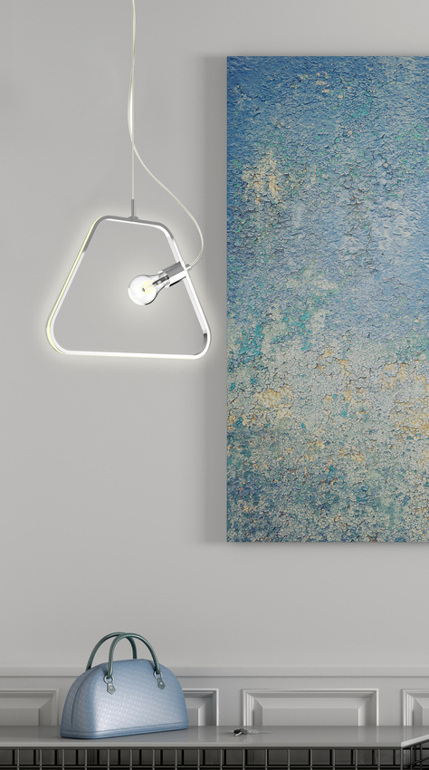 Stropní závěsná lampa Apeti Ikaria E27 LED+12W chrom LED 4000K