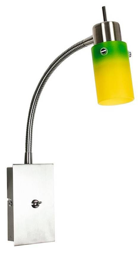Žltozelená nástenná lampa, lampa na ramene, Verdi