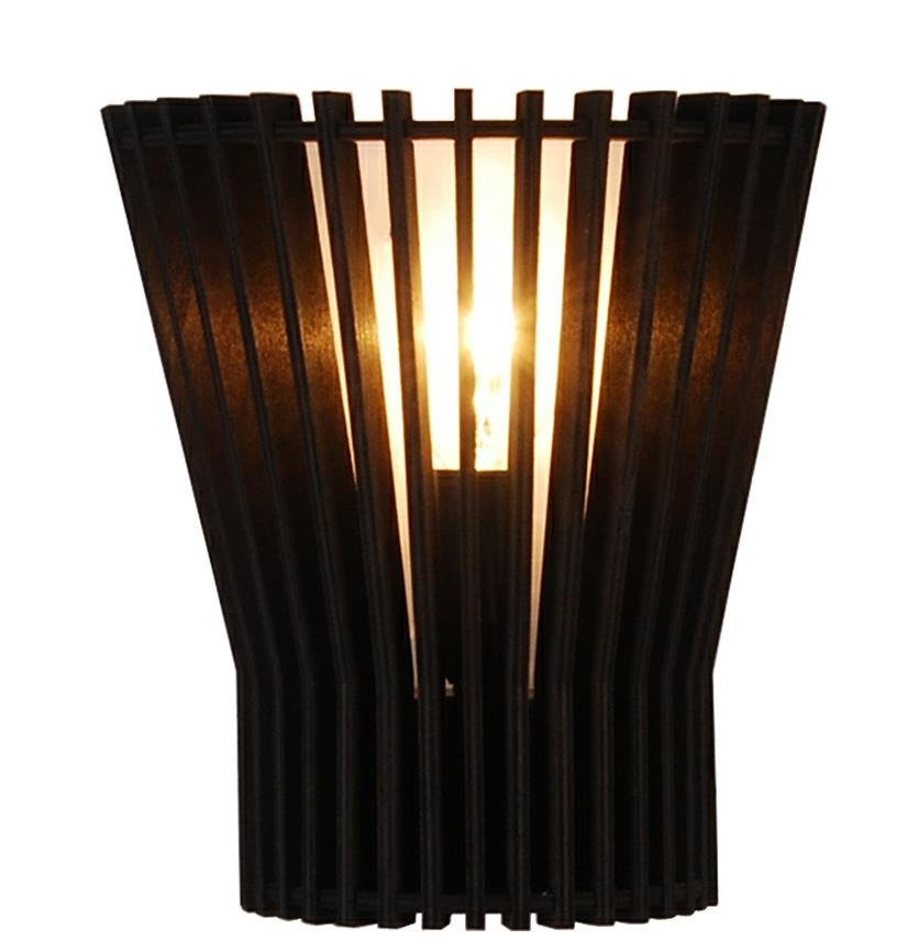 Čierna drevená prelamovaná nástenná lampa E14 Osaka Ledea