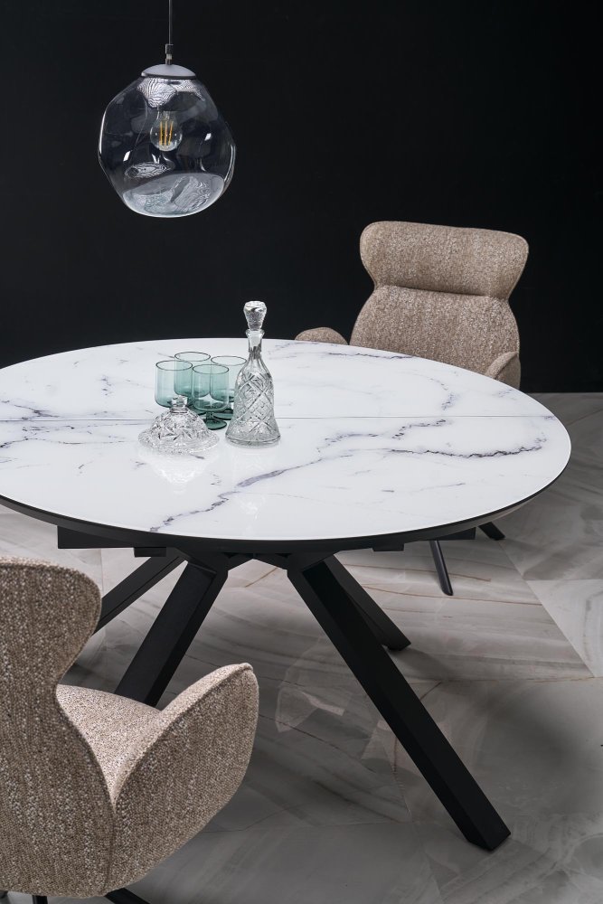 Stùl Vertigo 130/180 Černá Marmur/Černá Obrázek