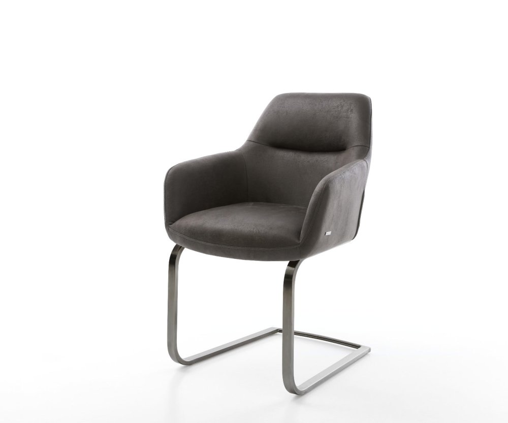 Konzola Pejo-Flex z mikrovlákna antracit vintage Konzola s plochým