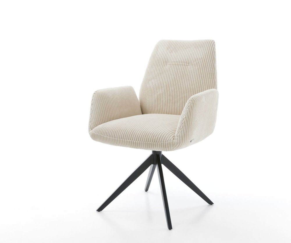 Otočná jedálenská stolička Zoa-Flex plyšový manšester béžová krížová