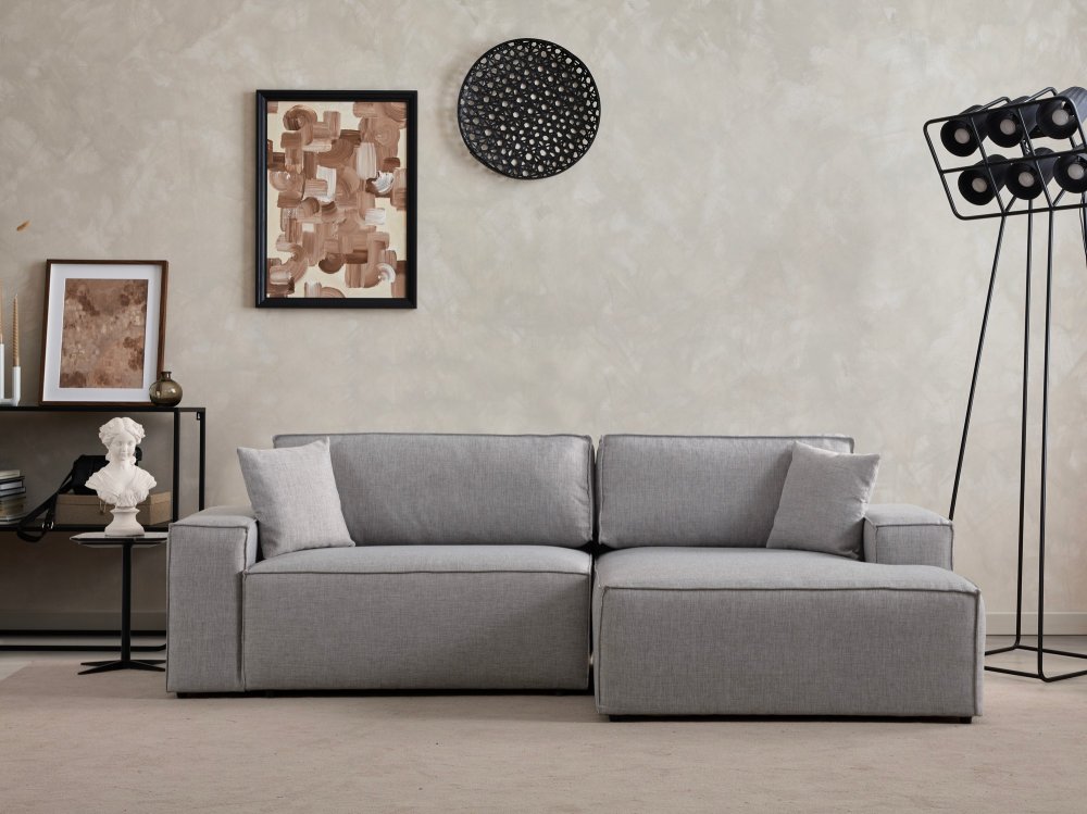 Rohová rozkládací pohovka Pırlo Corner Right - Light Grey (obrázek 15)