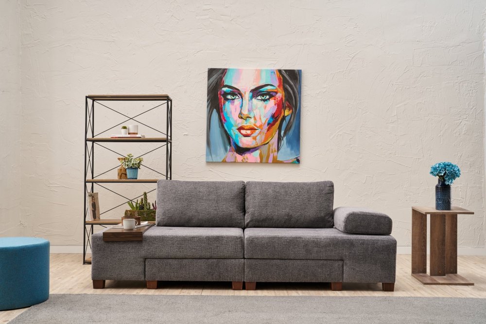 Trojmiestna rozkladacia pohovka Perenna Chenille - Grey