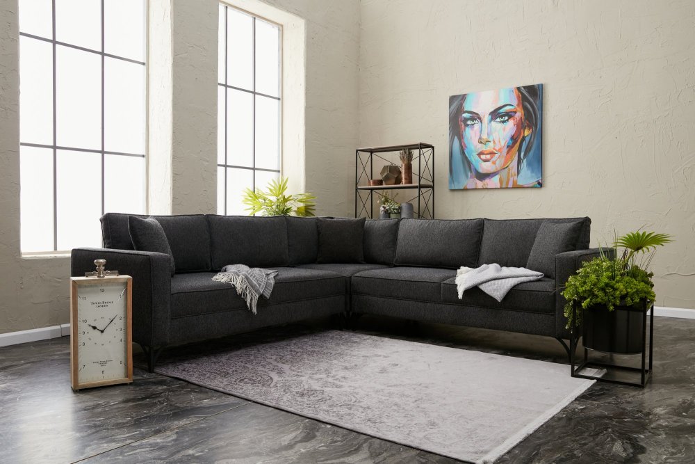 Rohová sedací souprava Berlin - Anthracite, Black (obrázek 8)