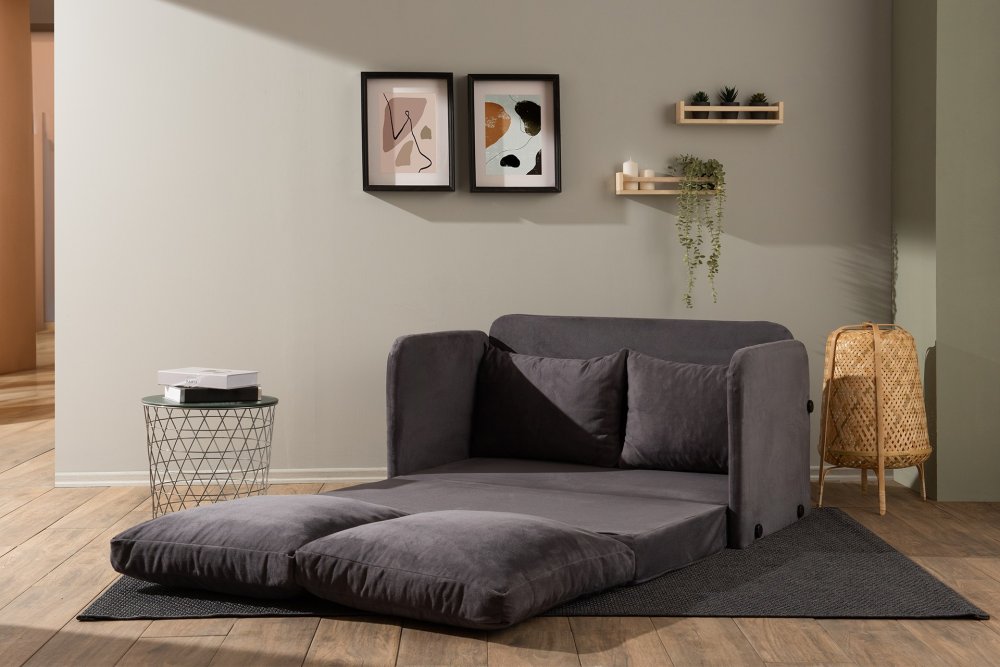 Dvoumístná rozkládací pohovka Saga 2-Seater - Grey (obrázek 10)