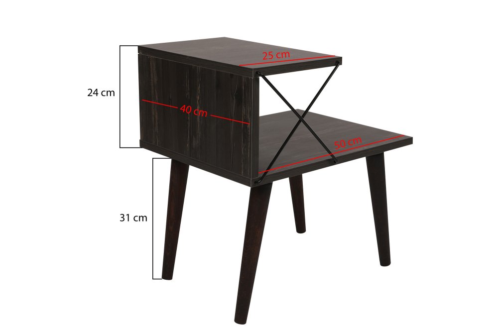 Noční stolek Cross - Dark Brown (obrázek 3)