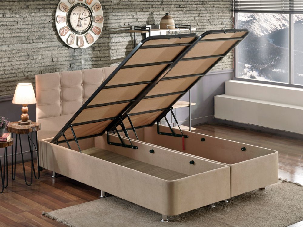 Rám dvoulůžkové postele s čelem Ela Double - Light Brown (180 x 200) (obrázek 8)