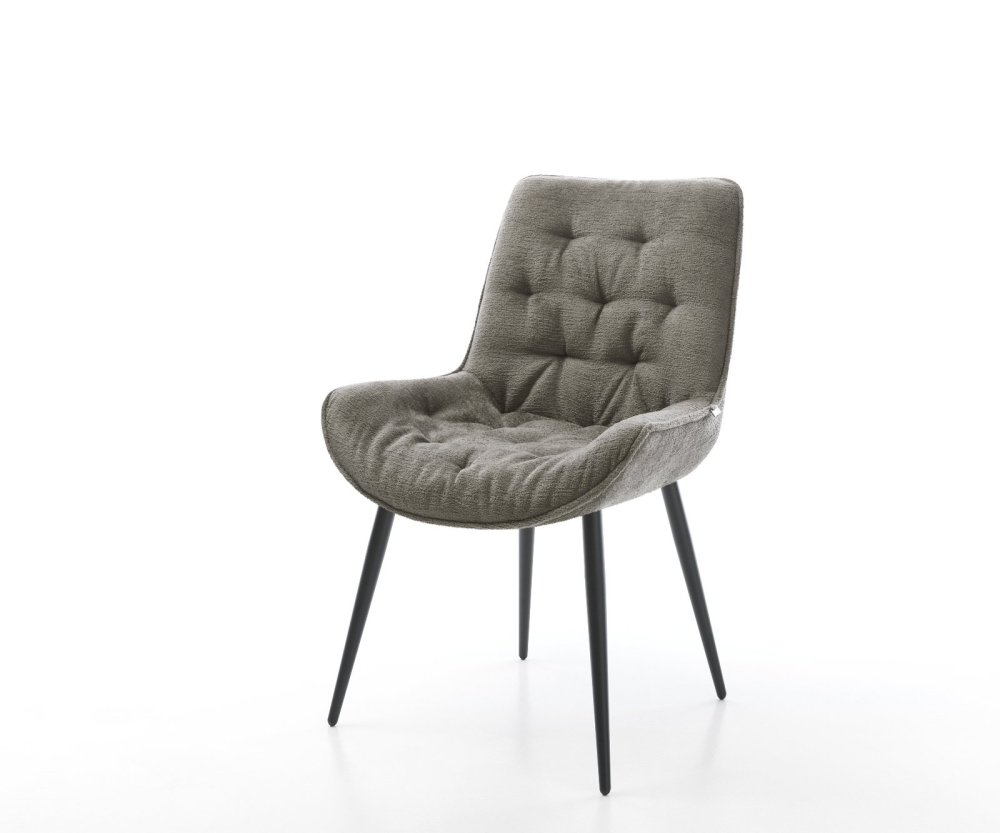 Jedálenská stolička Taimi-Flex bouclé mäkký tmavobéžová 4-nohá zúžená