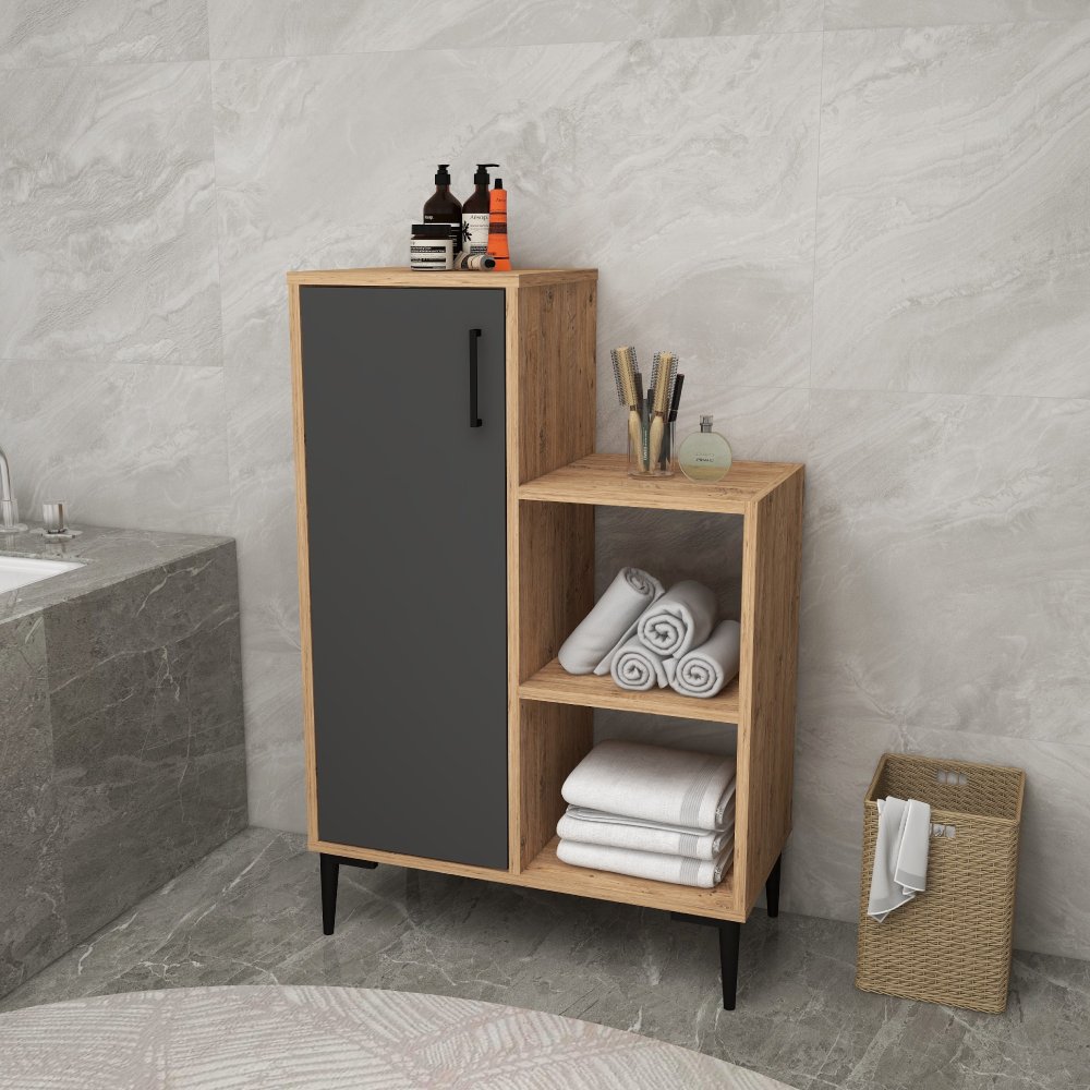 Viacúčelová skrinka Reysary - Atlantic Pine, Anthracite