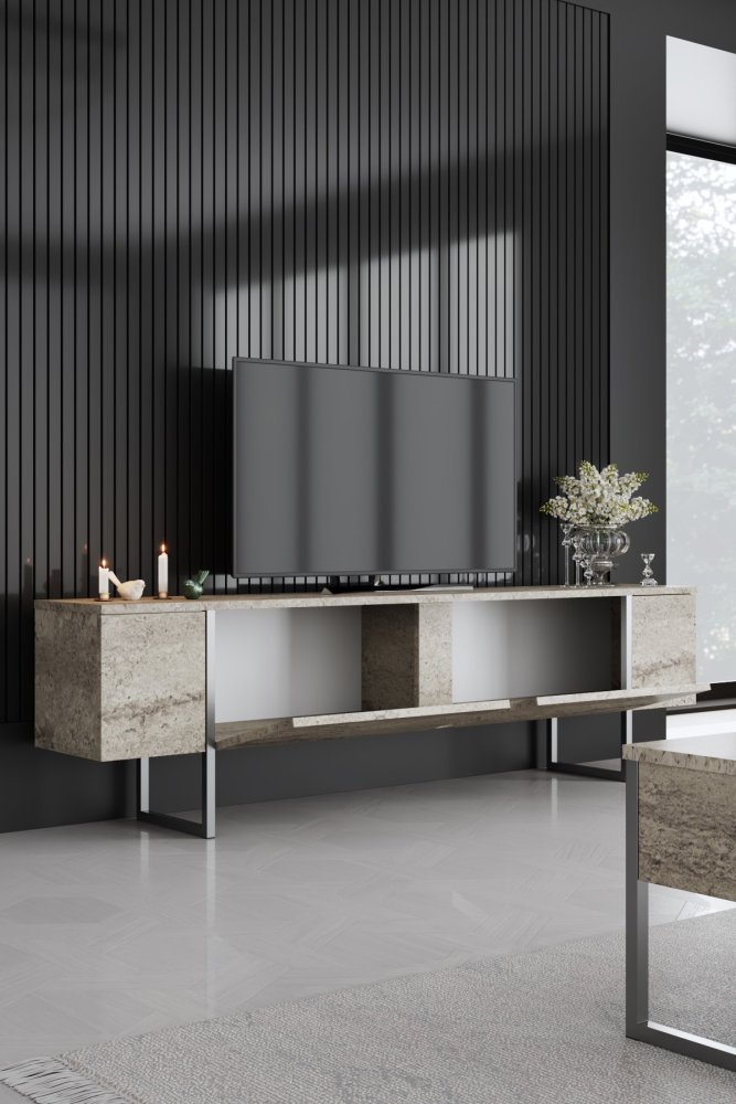 Living Room Furniture Set Luxe Set - Travertine, Silver (obrázek 9)