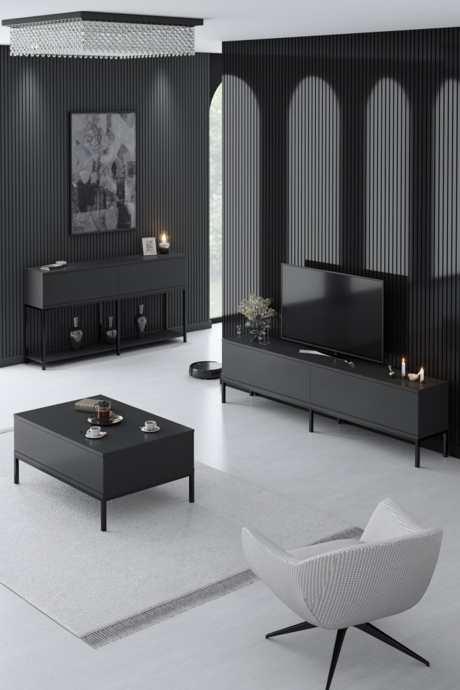 Living Room Furniture Set Lord - Anthracite, Black