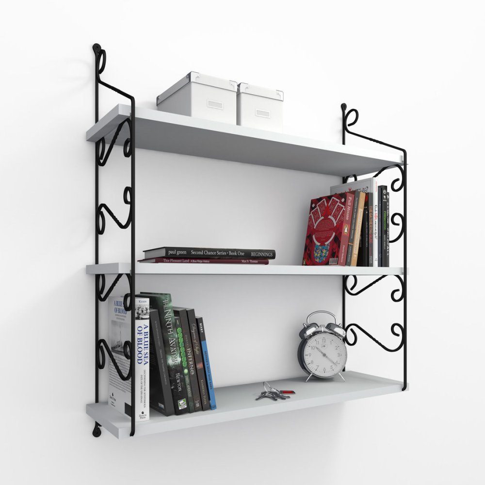 Nástenná polica Seramoni 3'lü - White