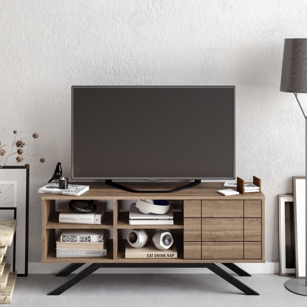 TV stolek North - Black, Walnut (obrázek 7)
