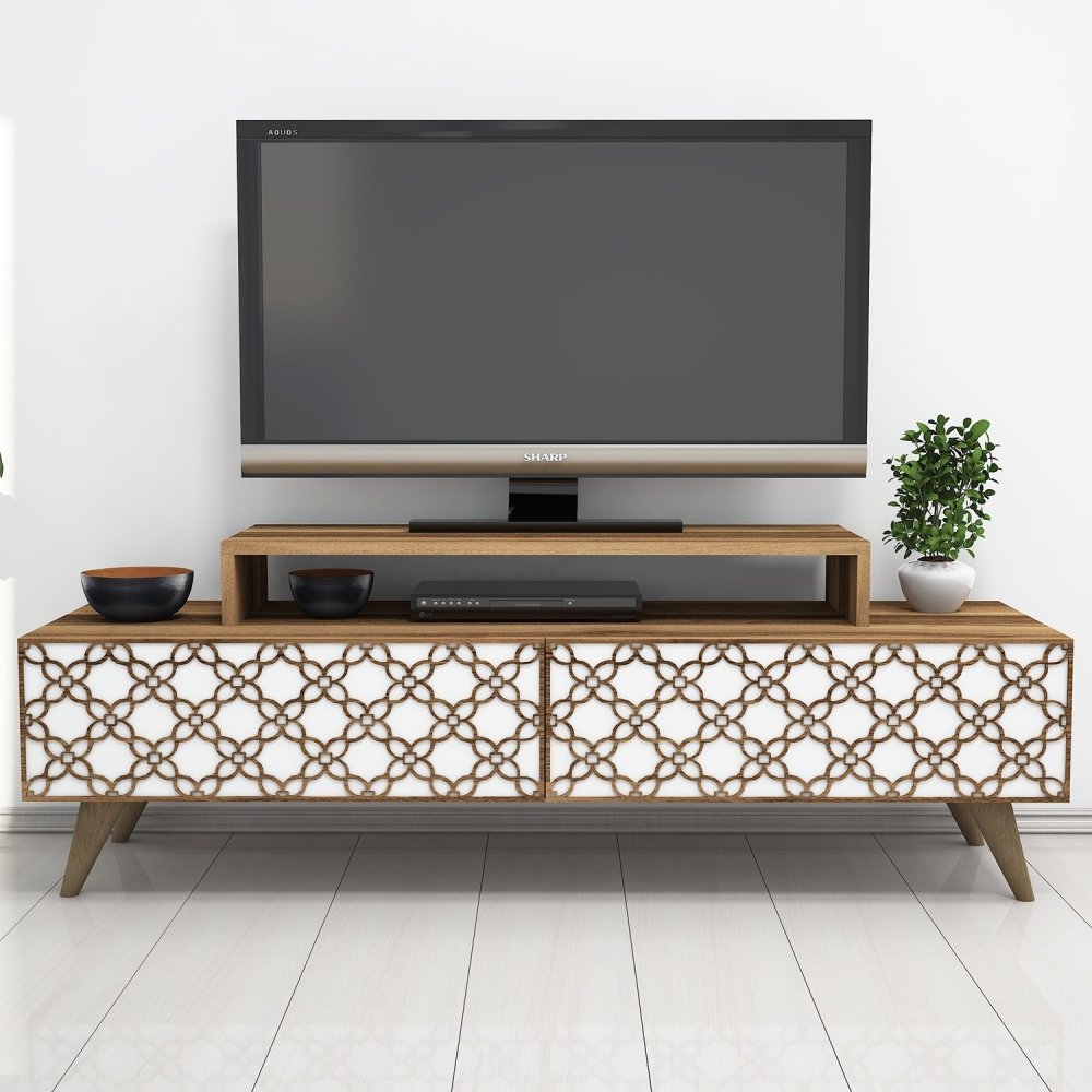 TV stolek City - Walnut, White (obrázek 4)