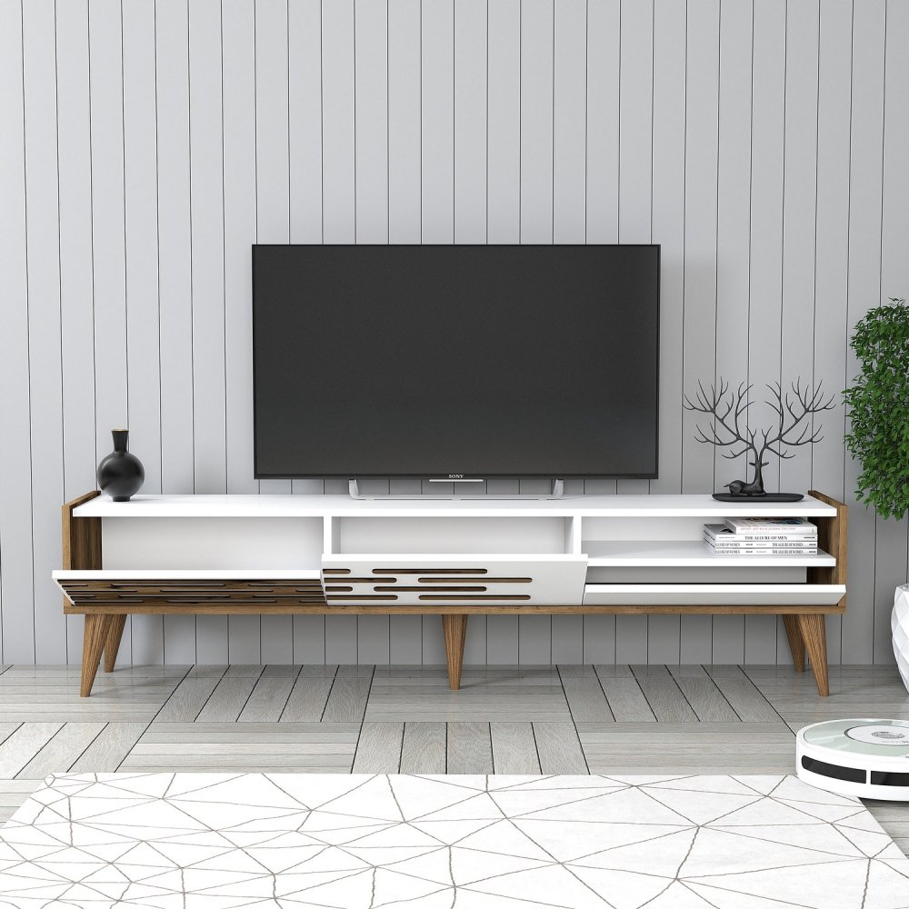 TV stolek Valensiya - Walnut, White (obrázek 4)
