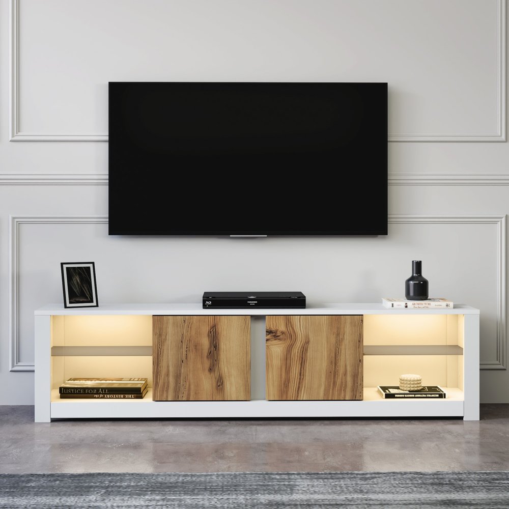 TV stolek Aydos - White, Oak (obrázek 8)