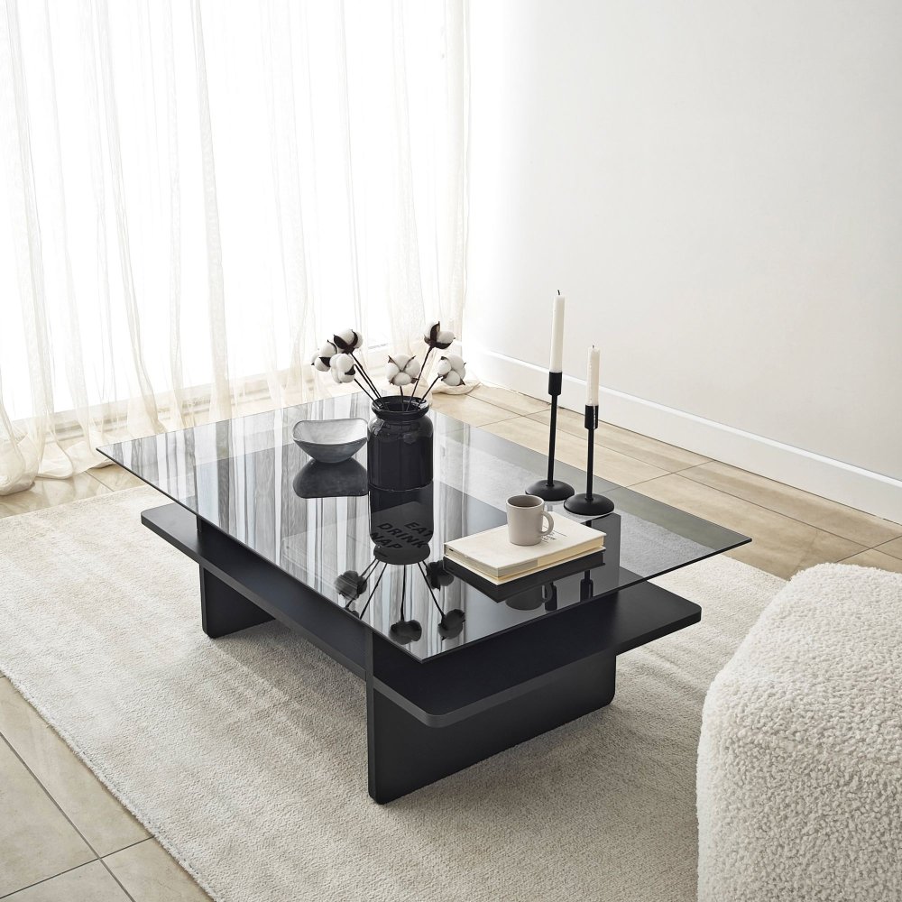 Konferenční stolek Saga Rectangle - Black, Fume (obrázek 6)
